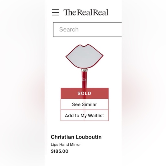 Christian Louboutin Beauty Red Lip-Shaped Statement Handheld Mirror - Picture 5 of 7